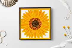Sunflower layered paper cut /Sunflower 3D SVG Product Image 2