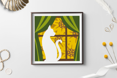Cat with Sunflower svg / cat 3D shadow box Product Image 2