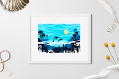 Layered paper cut ocean| 3D Layered paper cut sea Product Image 3