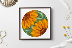 Sunflower 3D Shadow Box SVG / 3D Sunflowers Product Image 2