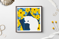 Cat with flowers svg / cat 3D shadow box Product Image 2