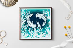 Fishes layered paper cut | paper cut| 3D Paper cut Shadow Product Image 2