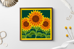 Sunflower layered paper cut /Sunflower 3D SVG Product Image 2