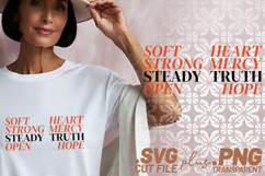 4x Soft Heart Strong Faith Joy SVG Cut Files Cricut Product Image 2