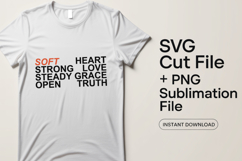 4x Soft Heart Strong Steady Open SVG Cut Files Cricut Product Image 2