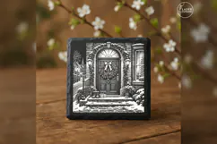 The Wreathlight Door Christmas Village Laser Engraving PNG Product Image 3