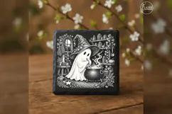 The Little Brewmistress Cute Spooky Halloween Engraving PNG Product Image 2