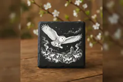 The Midnight Scroll Courier Winter Laser Engraving PNG Product Image 3