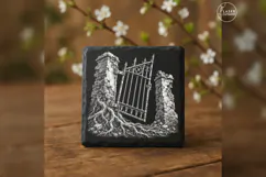 The Root-Taken Gate Haunted House Laser Engraving PNG Product Image 3