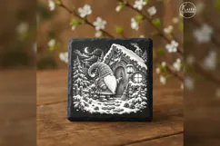 Gnome at Snowy Threshold Christmas Laser Engraving PNG Product Image 2