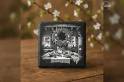 The Suspended Nordic Wreath Christmas Laser Engraving PNG Product Image 3