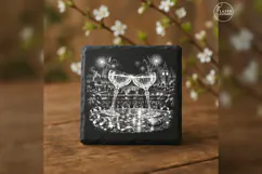 The Midnight Toast New Year Celebration Laser Engraving PNG Product Image 2