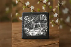 Brass Buckle Ledger Santa Christmas Laser Engraving PNG Product Image 2