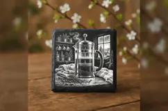 The French Press Morning Winter Drink Laser Engraving PNG Product Image 3
