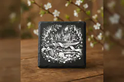 The Ribbon-Bound Saber Christmas Laser Engraving PNG Product Image 3