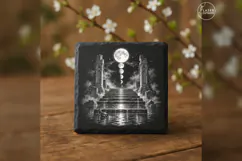 The Tidal Stair Gothic Celestial Laser Engraving PNG Product Image 3