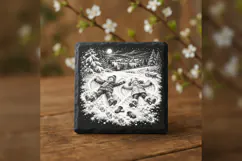 Twin Snow Angels Winter Wonderland Laser Engraving PNG Product Image 3