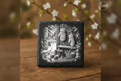 Mittenline Morning Winter Christmas Laser Engraving PNG Product Image 1