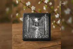 The Gate Left Open Halloween Cemetery Engraving PNG Product Image 3