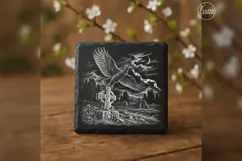 The Funeral Ribbon Halloween Cemetery Engraving PNG Product Image 3