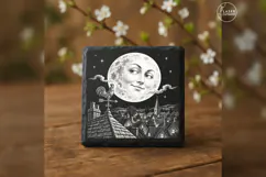 The Moon's Good Evening Vintage Halloween Laser Engraving PN Product Image 3