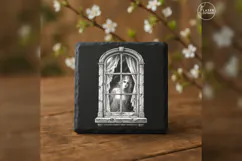 The Watching Window Haunted House Laser Engraving PNG Product Image 3