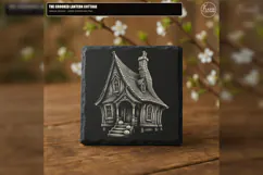 The Crooked Lantern Cottage Halloween Village PNG Product Image 1