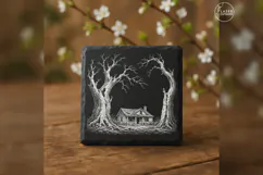 The Thornwood Silhouette Haunted House Laser Engraving PNG Product Image 3