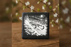 Lantern Sled Run Winter Wonderland Laser Engraving PNG Product Image 3
