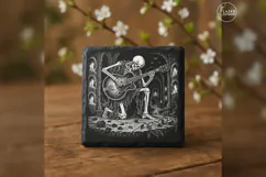 The Catacomb Serenade Gothic Skeleton Laser Engraving PNG Product Image 3
