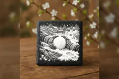 Perfect Snowball Winter Wonderland Laser Engraving PNG Product Image 3
