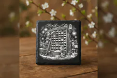 Nine-Hundred Pigeonholes Christmas Laser Engraving PNG Product Image 3