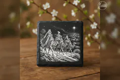 Three Wise Men Desert Road Laser Engraving PNG Product Image 3