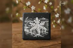 The Crystal on Black Ice Winter Nature Laser Engraving PNG Product Image 2