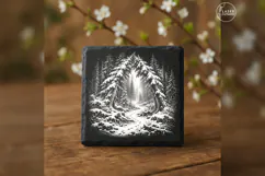The Snowbound Forest Gate Winter Nature Laser Engraving PNG Product Image 2