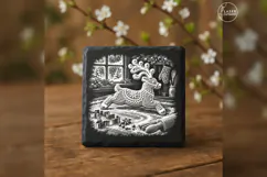 The Icing-Antler Reindeer Christmas Engraving PNG Product Image 2