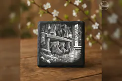 Curled Shoes Elves Cloakroom Laser Engraving PNG Product Image 3