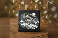 The Rooftop Sleigh Santa Claus Christmas Laser Engraving PNG Product Image 3