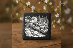 The Winterberry Bird Nordic Christmas Laser Engraving PNG Product Image 1