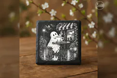 The Moonlit Mug Cute Spooky Halloween Laser Engraving PNG Product Image 1