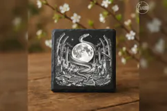 The Eclipse Serpent Gothic Celestial Laser Engraving PNG Product Image 3