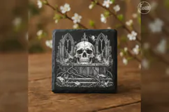 The Ossuary Throne Gothic Halloween Laser Engraving PNG Product Image 2