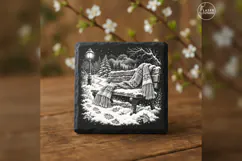 Snowbench Scarf Winter Christmas Laser Engraving PNG Product Image 3