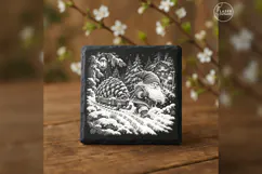 Pinecone Sled Courier Christmas Laser Engraving PNG Product Image 1