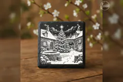 The Courtyard Star Tree Christmas Village Laser Engraving PN Product Image 3