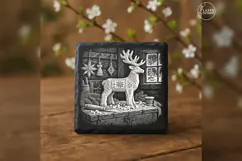 The Carved Nordic Reindeer Christmas Laser Engraving PNG Product Image 3