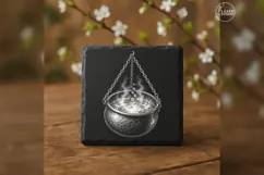 The Chain-Bound Brew Witchcraft Laser Engraving PNG Product Image 3