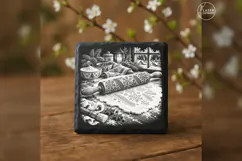 Carved Holiday Rolling Pin Christmas Laser Engraving PNG Product Image 1