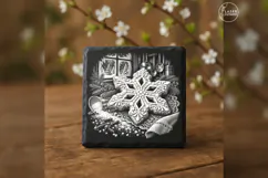 The Frosted Snowflake Biscuit Christmas Engraving PNG Product Image 3