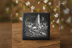 The Root-Caught Witness Halloween Cemetery Engraving PNG Product Image 3